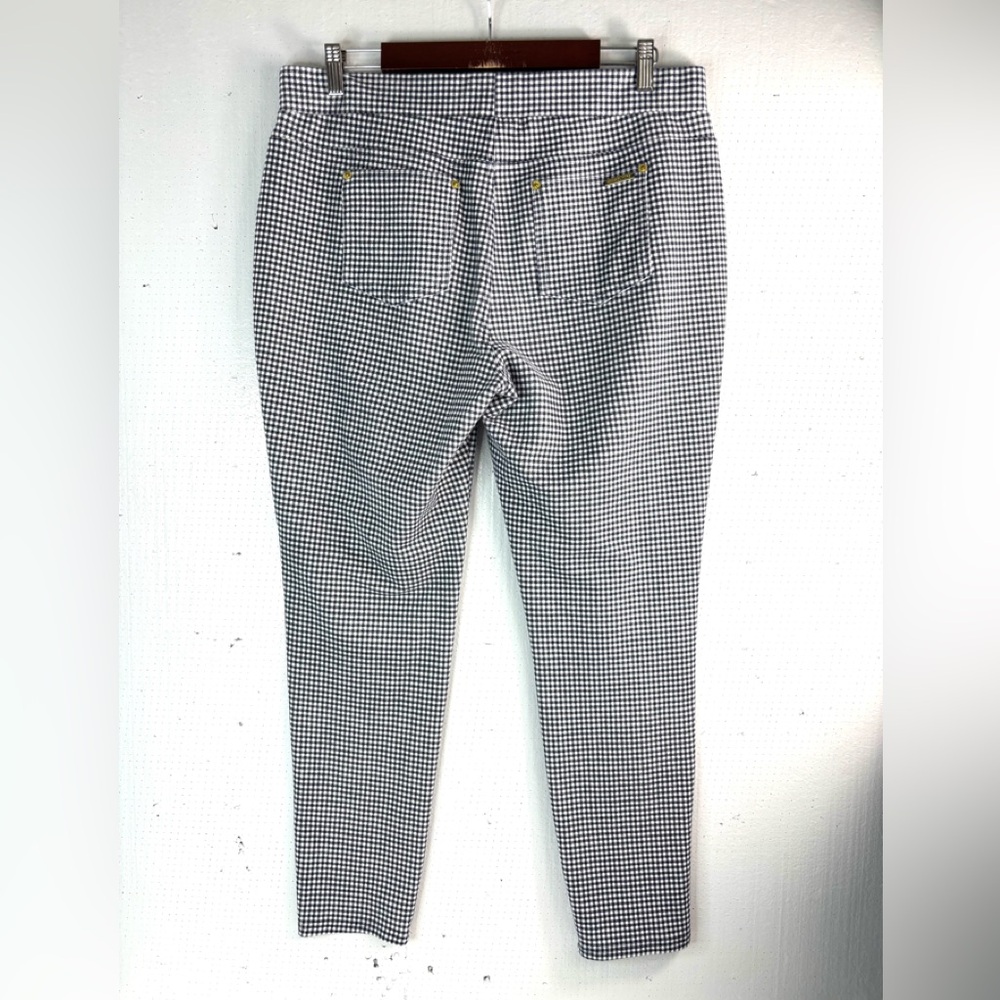 Michael Kors XL Pull-On Gingham Check Pocketed Stretch Slacks Pants - Picture 2 of 7